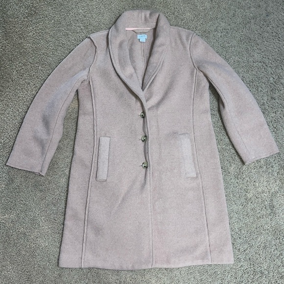 J. Crew Boiled Wool Topcoat Single Breasted Coat Pink Blush 4 - Picture 3 of 10